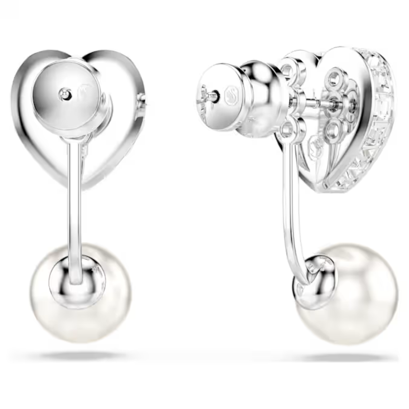 Swarovski Imber Heart Earring Jackets Crystal Pearl Blue Rhodium Plated 5711347 - Image 4
