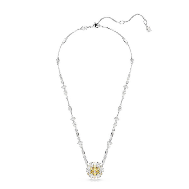 Swarovski Idyllia Flower Necklace Yellow & Clear Crystals Rhodium Plated 5679916 - Image 2