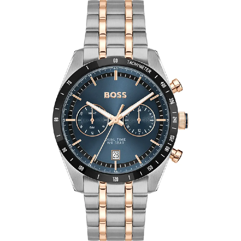 Hugo Boss Men’s Tourmaster Quartz Blue Dial Two-Tone Stainless Steel 41mm Watch 1514288
