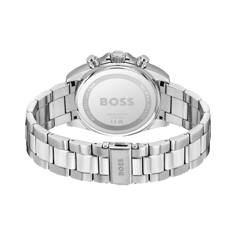BOSS Men’s Hero 2.0 Quartz Chronograph Green Dial Silver Stainless Steel 44mm Watch 1514268 - Image 3