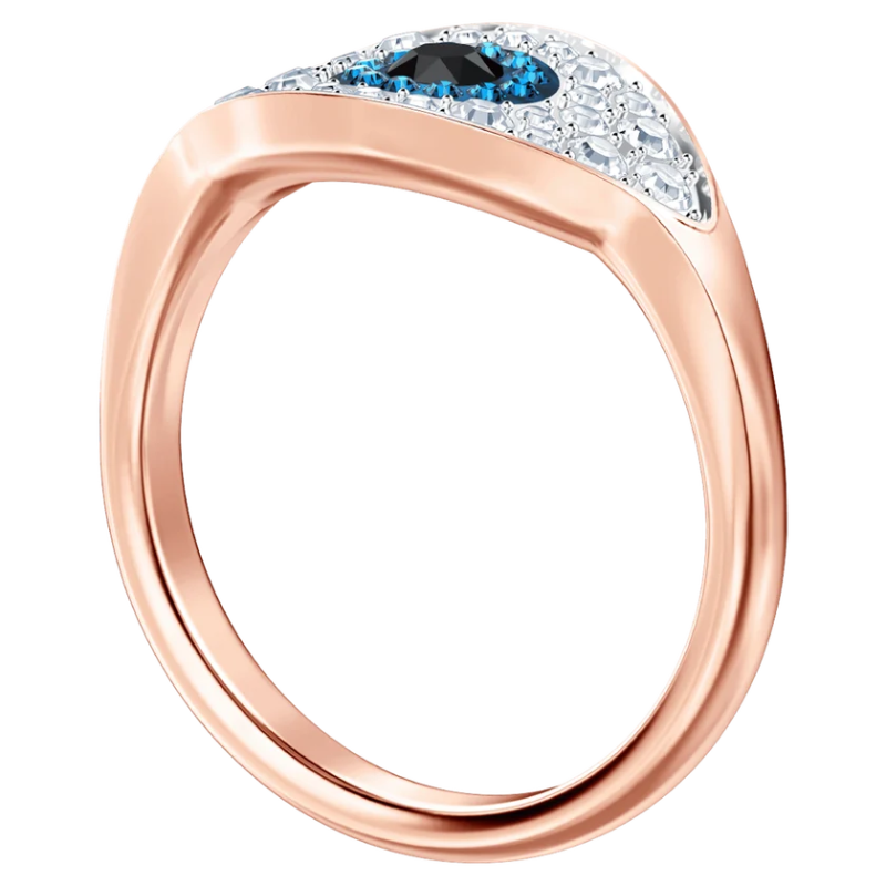 Swarovski Duo Evil Eye Ring Rose Gold Tone Plated Multicolor Crystal Ring 5441202 - Image 2