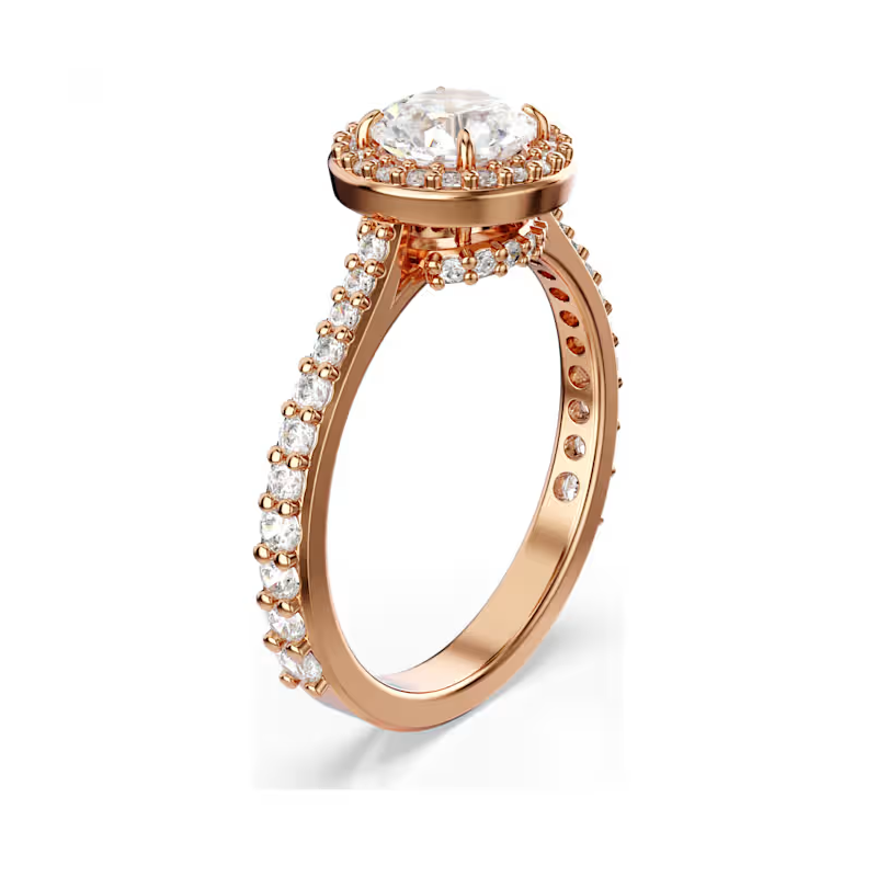 Swarovski Una Angelic Crystal Cocktail Ring White & Rose Gold-Tone Plated 5639404 - Image 2