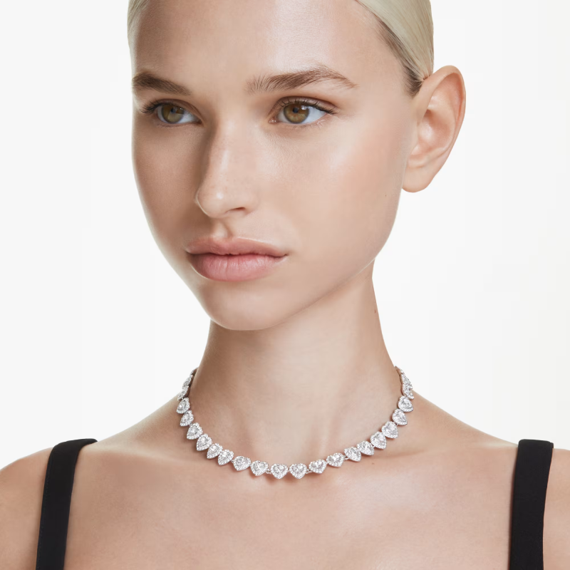 Swarovski Ariana Grande x Swarovski Heart Necklace Mixed Cuts White Rhodium Plated 5720857 - Image 5