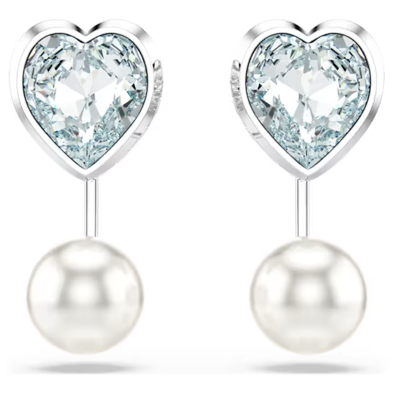 Swarovski Imber Heart Earring Jackets Crystal Pearl Blue Rhodium Plated 5711347 - Image 2